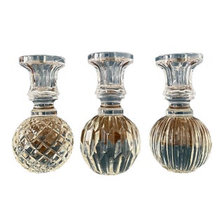 1960s Tozai Crystal Candleholders- Set of 3 For Sale