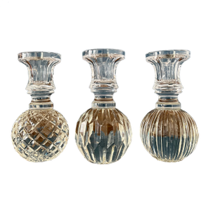 1960s Tozai Crystal Candleholders- Set of 3