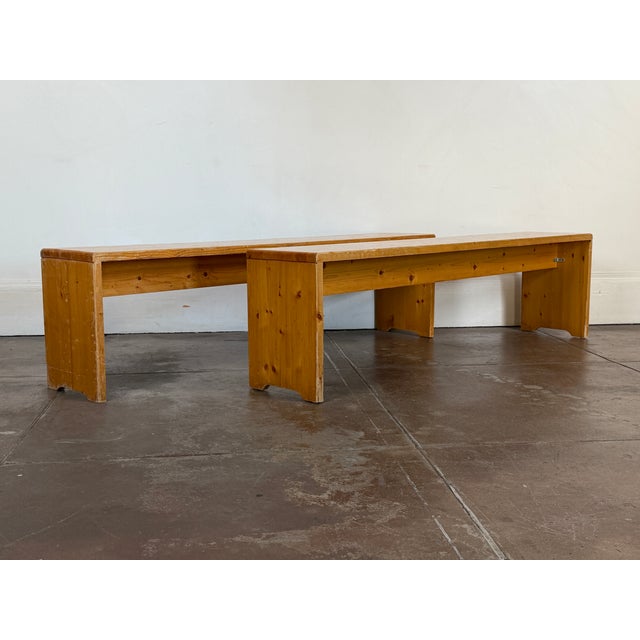 Mid-Century Modern Vintage 1970’s Charlotte Perriand Pine Bench For Sale - Image 3 of 16