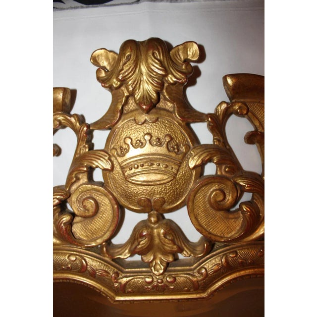 Gilt Wood Frame Wall Mirror With Beveled Edge in the Style of George III For Sale - Image 4 of 10