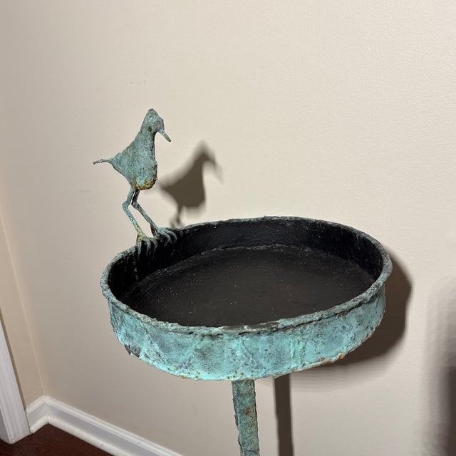 Early 21st Century Early 21st Century Bronze Artist Made Brutalist Style Bird Bath Sculpture For Sale - Image 5 of 11