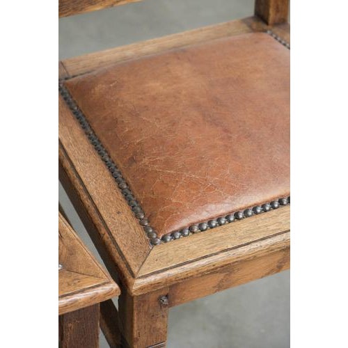 Art Nouveau Style Oak & Sheepskin Dining Chairs, Set of 4 For Sale - Image 14 of 16