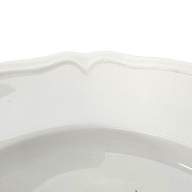Late 20th Century Vintage French Limoges White Porcelain Louis XV Scalloped Plates, Set of 2 For Sale - Image 5 of 9