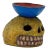 Vintage Painted Ceramic Expressive Skull For Sale