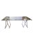 Italian 1970s writing/dining trestle table, glass top with two chrome bases. Conditions: very good. Measurements: Height:...
