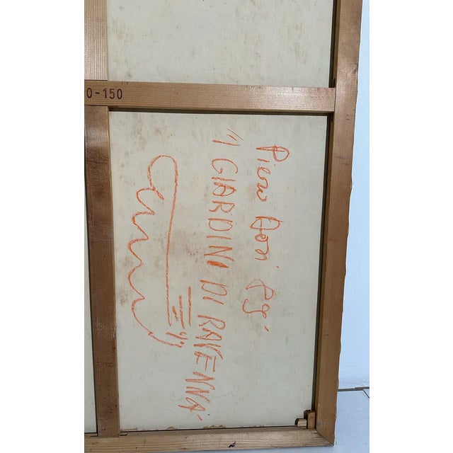 Piero Dosi, I giardini di Ravenna, 1989 Oil on Canvas For Sale - Image 4 of 6