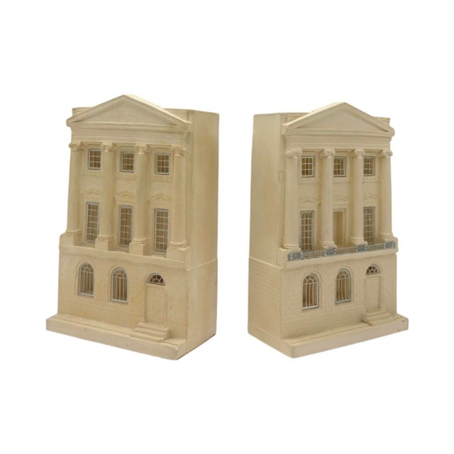 English Pair Vintage Timothy Richards Lichfield House Architectural Bookends For Sale - Image 3 of 9