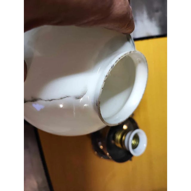 1920s Art Deco Nickel-Plated Brass Ceiling Lamp, 1920s For Sale - Image 5 of 7