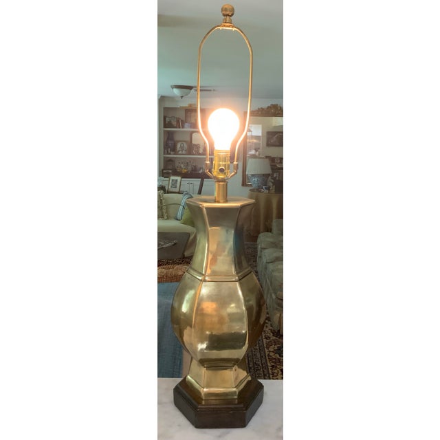 Brass Frederick Cooper Brass Ginger Jar Lamp — Patinated Mid CenturyVintage Classic for Palm Beach Regency, Grandmillennial, Cottage Core - See Pics! For Sale - Image 8 of 9