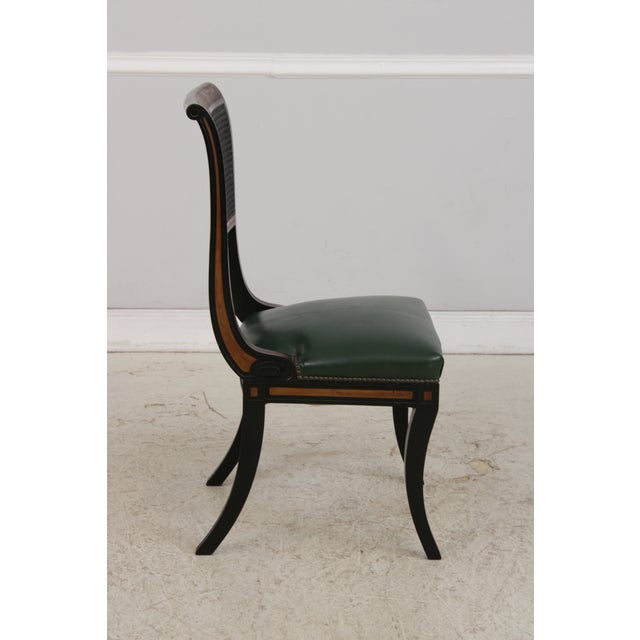 Set of 4 Vintage Regency Cane Back Dining Chairs For Sale - Image 4 of 18