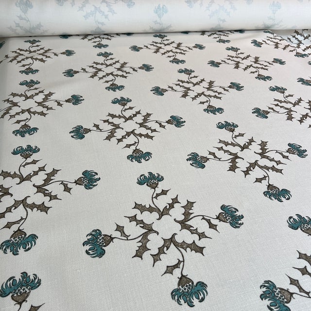 Textile Heather Chadduck Textiles Thistleton Juniper Linen Fabric- 5 Yards For Sale - Image 7 of 7