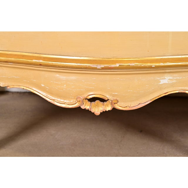 Antique Italian Louis XV Cream Lacquered and Gold Gilt Monumental Sideboard Credenza, Circa 1940s For Sale - Image 10 of 15