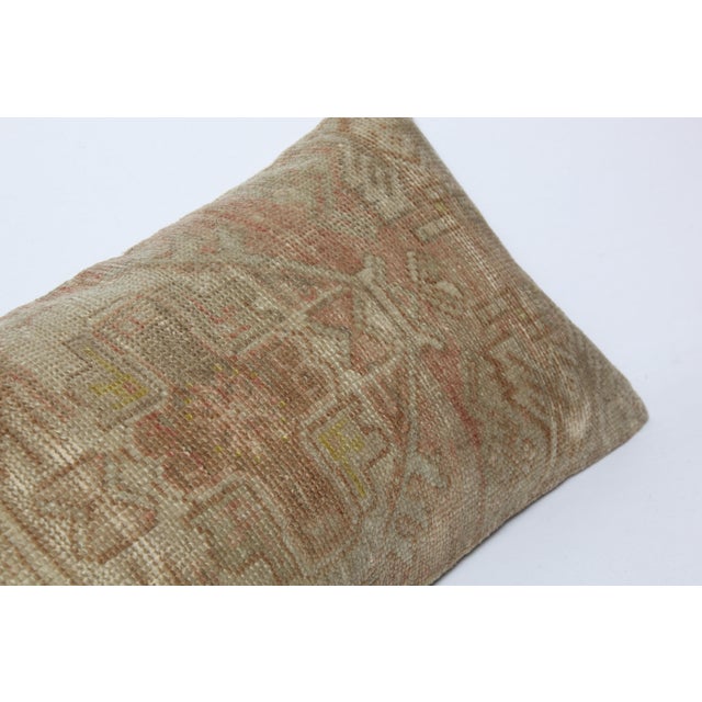 Textile Decorative Muted Tones Vintage Rug Lumbar Cushion Pillow Cover -16'' X 29'' For Sale - Image 7 of 9