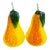 Modern Italian Blown Art Glass Pears Fruit Sculptures in the Style of Murano - Set of 2 For Sale