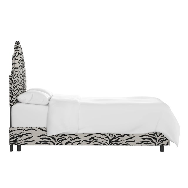 Spritely Home Halsted Bed in Cream Black Linen Zebra, King For Sale - Image 4 of 6