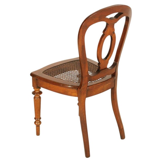 Antique Walnut Chairs with Vienna Straw Seats from Bassanos Ebanistery, 1890s, Set of 6 For Sale - Image 3 of 7