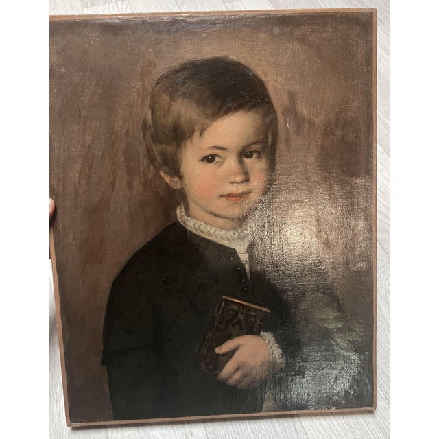 Portrait of a Boy, 19th Century, Oil on Canvas, in Very Good conditions. Designed before 1890