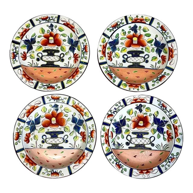 Late 19th Century Gaudy Dutch 'Urn' Pattern 10' Plates - Set of 4 For Sale