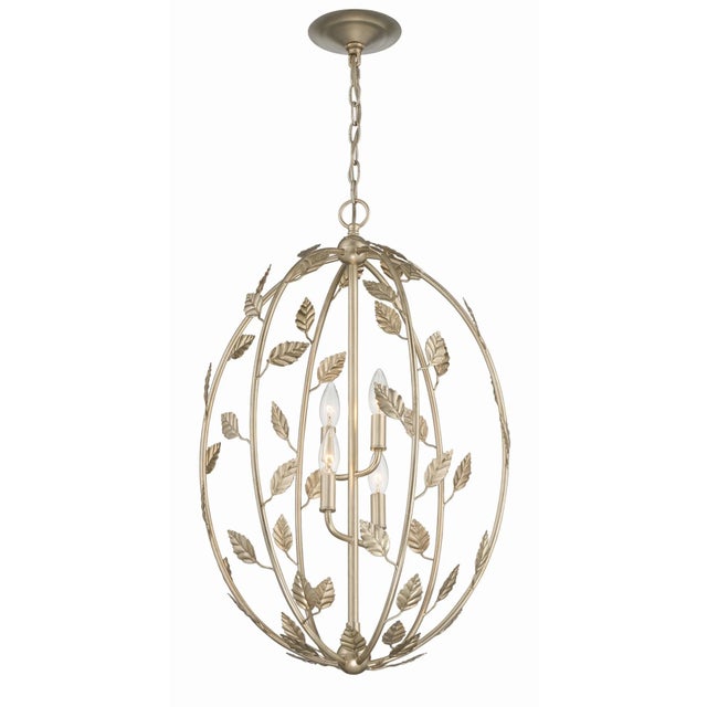 Contemporary Avon 4-Light Statement Oval Chandelier For Sale - Image 3 of 9
