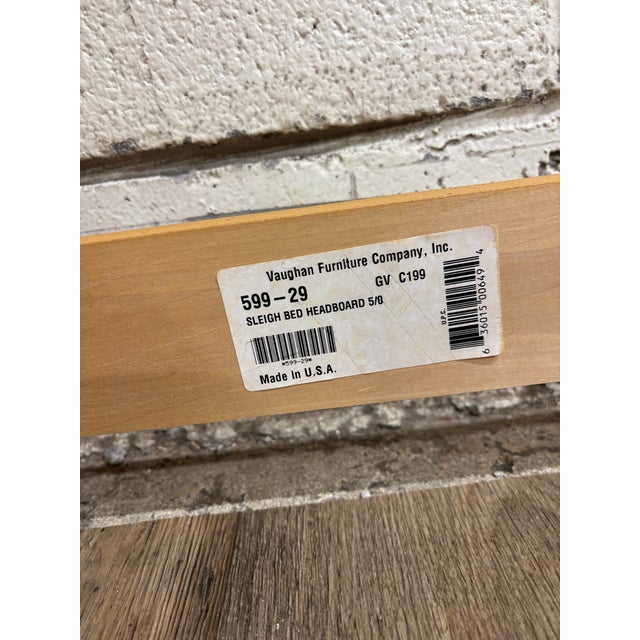 Vintage Vaughan Furniture Co Queen Size Mission Arts and Crafts Style Sleigh Bed For Sale - Image 10 of 11