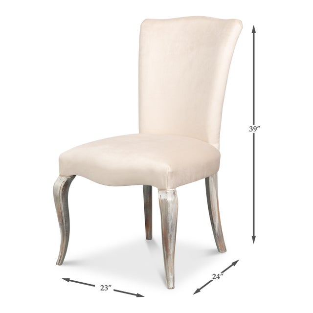 Louis XV Dining Chairs in Cream with Silvered Legs, Sets of 2 For Sale - Image 11 of 11