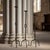 2020s Hand Forged Iron Candelabra Set of 3 (82-102cm) Antique Copper Double Stem with Hercules Knot and Arched Base For Sale - Image 5 of 11