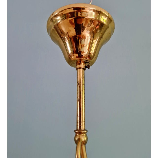 Gold Large Vintage Pendant Light in Clear Glass Inlaid with Gold Glitter, Germany, 1970 For Sale - Image 8 of 12