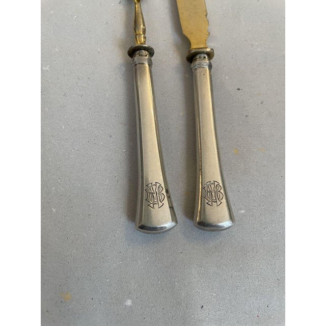 Beautiful silver fruit cutlery set for 8 people 16 pieces, consisting of 8 fruit forks (l: 13 cm) and 8 fruit knives (l:...