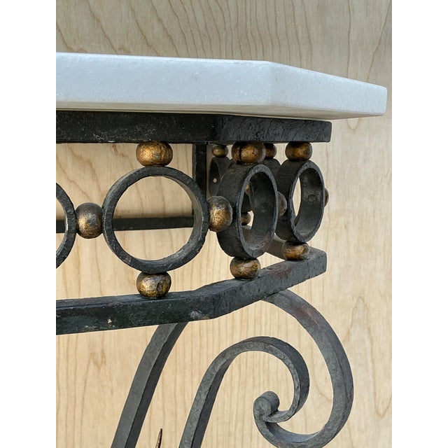 Vintage Scrolled Iron Wall Console After Royere For Sale - Image 9 of 17