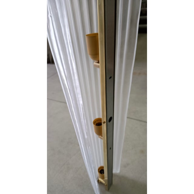 2000 - 2009 Murano Art Glass Sand Blasted Color and Brass Wall Light For Sale - Image 5 of 9