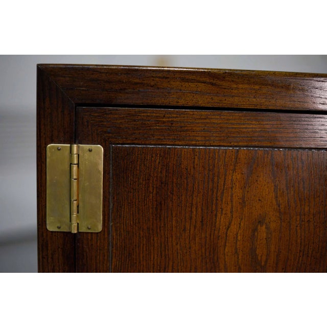 Brown 1970s Campaign 2 Door Chest by Dixie Furniture Act II Collection - A Single Unit For Sale - Image 8 of 13