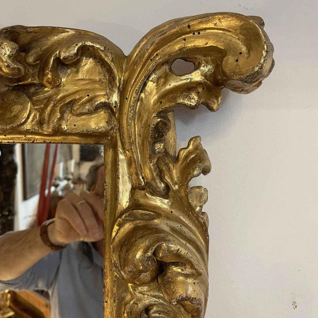Antique Gilded Framed Mirror, 1700s For Sale - Image 5 of 10