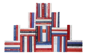 Decorative Books - Americana Book Wall - Set of 75 Red and Blue Books