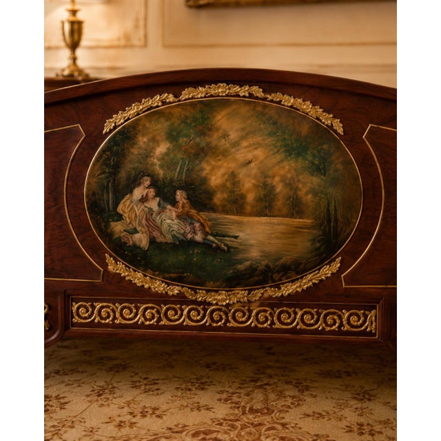 1950s 1950 European Artisan Louis XVI Mahogany Bedframe – 4 Pc For Sale - Image 5 of 16