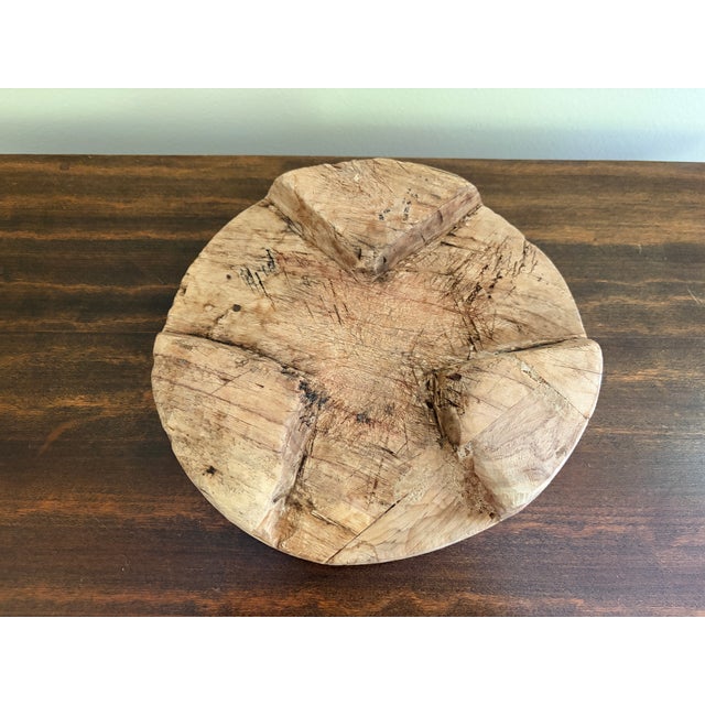 Late 19th Century Primitive Round Wooden Cutting Board With Timeworn Patina For Sale - Image 14 of 14