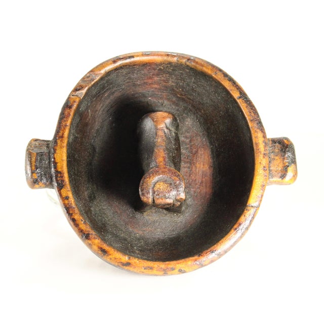 Antique Peruvian Aymara Wooden Marriage Bowl W Ox Chicha Drinking Vessel For Sale - Image 9 of 18