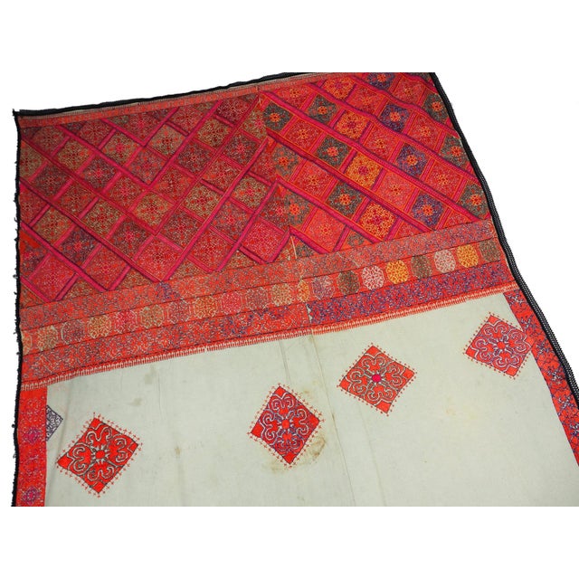 Textile Antique Silk Embroidered Wall Hanging, Swat Valley Pulkari, 1890s For Sale - Image 7 of 10