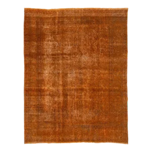 Allover Designed Antique Persian Overdyed Wool Rug in Orange