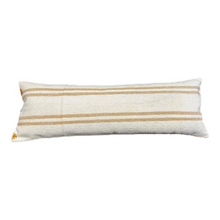 Turkish Hemp Pillow Cushion Natural Beige Brown Cushion Cover 14"x40" For Sale