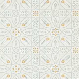Morris & Co Brophy Trellis Wallpaper in Ivory Sage For Sale
