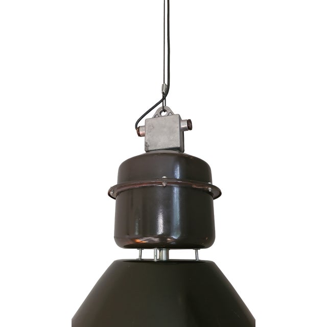 Industrial Pair of 1960s Industrial Factory Lamps For Sale - Image 3 of 7