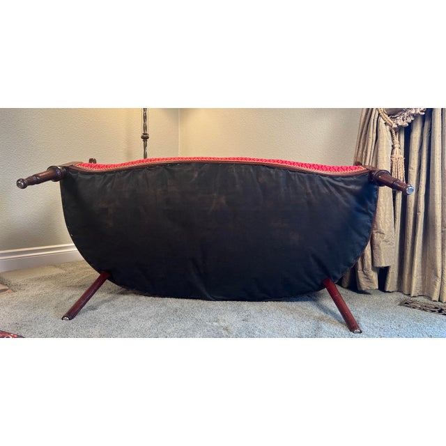 Edwardian Neoclassical Mahogany Parlor Settee, Circa 1900, Professionally Upholstered For Sale - Image 10 of 12