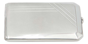 Rectangular Silver Cigarette Case with Beveled Corners
