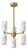 Handcrafted Brass 6-Light Chandelier With Natural Alabaster Cylinder Shades, Dining Room Chandelier For Sale