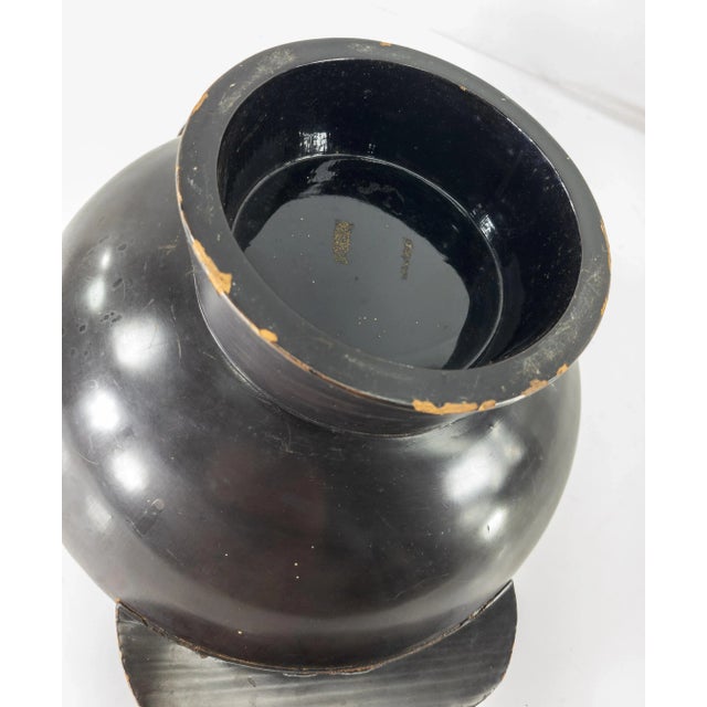 Japanese Lacquer Centerpiece Bowl With Kamon For Sale - Image 11 of 12