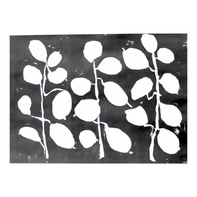 Ink + Petals 10 — Expressive Black + White Floral Study — Contemporary Abstract Painting by Mary Elizabeth Marvin For Sale