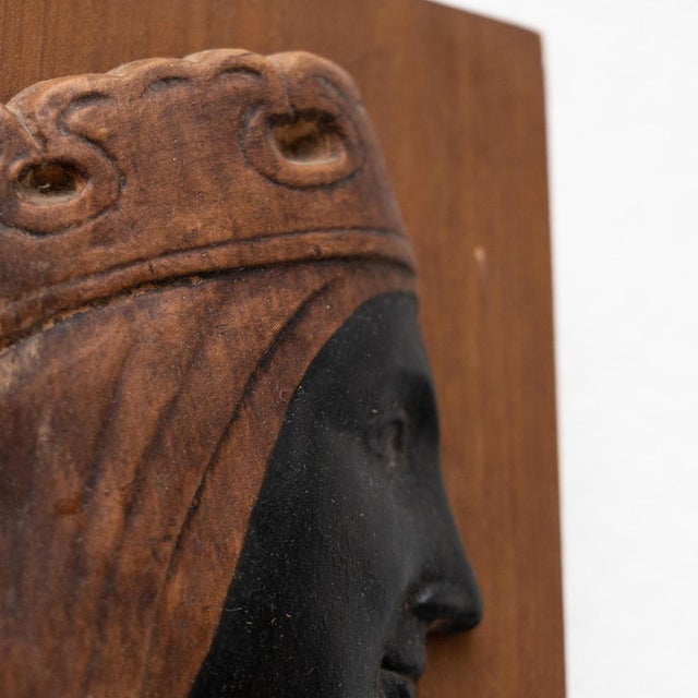 Traditional Wooden Artwork Wall Catalan Religious Virgin La Moreneta, 1990s For Sale - Image 12 of 14