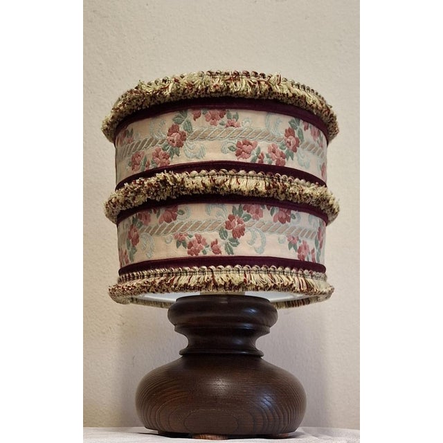 1980s Vintage Table Lamp with Brown Oak Base by Lamplove, 1980s For Sale - Image 5 of 9