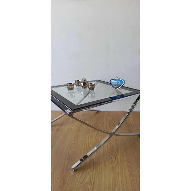 Barcelona Style Chrome Coffee Table, 1970s For Sale - Image 15 of 18