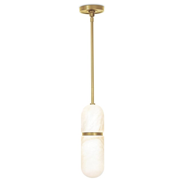 Salon Alabaster Pendant, Natural Brass For Sale In Detroit - Image 6 of 6